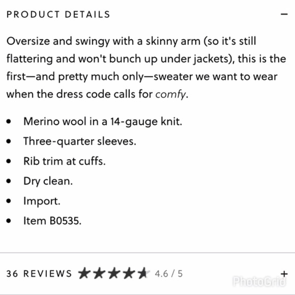 J.Crew Merino Wool Swing Oversized Sweater - Picture 3 of 3